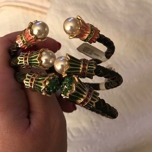 Set of Three Bracelets with Faux Pearls & Crystals