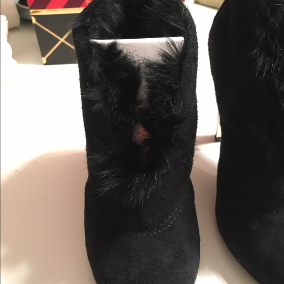 Italian Genuine Leather Suede & Rabbit Fur Booties - Picture 3 of 4