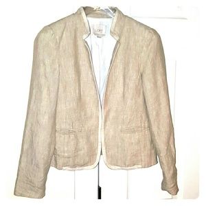 Petite cream linen blazer