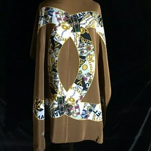 Vintage Chanel scarf large made in Italy silk CC