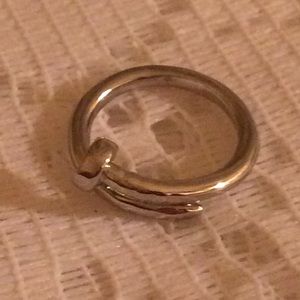 HOLIDAY SALE! White Gold Filled Chic Nail Ring!