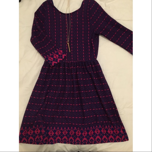 Purple & Hot Pink Sweater Dress