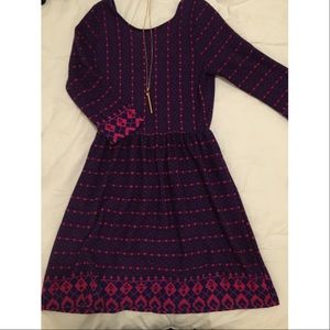 Purple & Hot Pink Sweater Dress