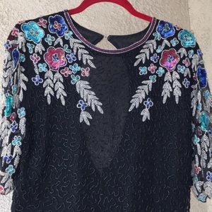 Silk beaded vintage dress