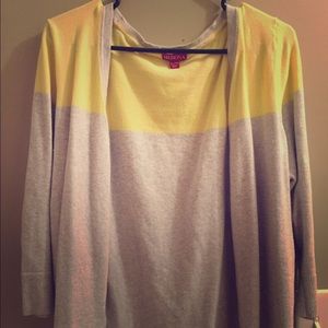Merona yellow and grey cardigan