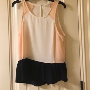 Gianna Bini Pink and White Tank Top Blouse