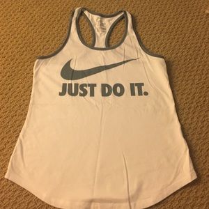 Nike white tank top with grey piping