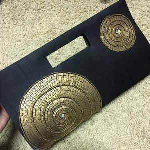 Black and gold clutch