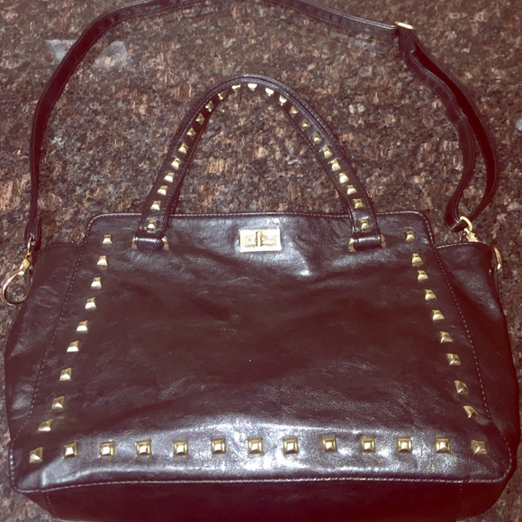 Black and Gold Studded Handbag!