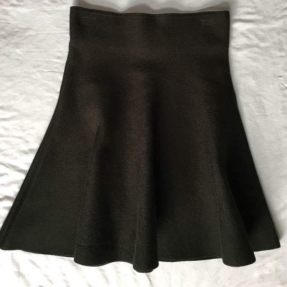 Forest green knit circle skirt