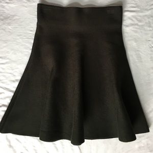 Forest green knit circle skirt