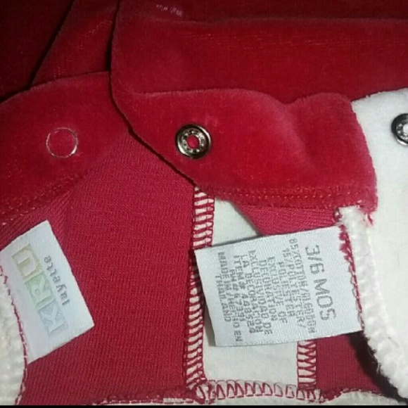 NWOT KRU LAYETTE SANTA FOOTED ONESIE CHRISTMAS HOLIDAY OUTFIT 3-6m - Picture 4 of 4