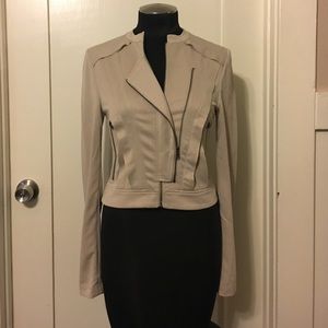 BCBG MAXAZRIA asymmetrical Taupe baige cardigan XS