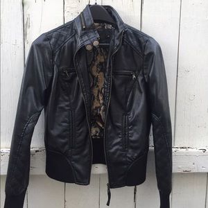 Bomber Black Faux Leather Jacket