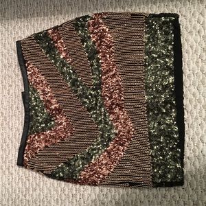 Sequined lined mini skirt