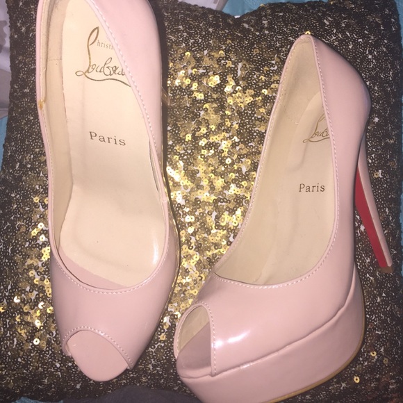 Red bottom peep toe heels