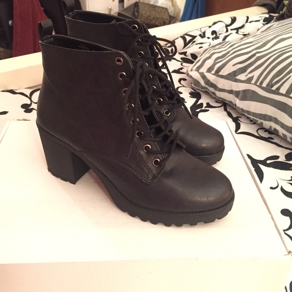 Heeled Combat Boots