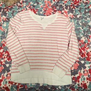 Pink and white striped sweater