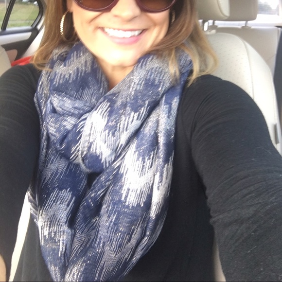 Blue scarf...