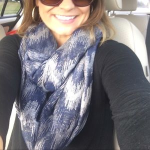 Blue scarf...