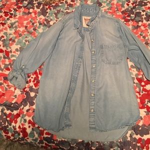 Denim 3/4 sleeve shirt