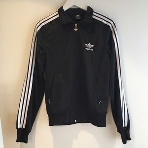 Adidas Black Silky Track Jacket.