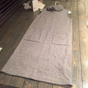Sleeveless Grey Turtleneck Dress