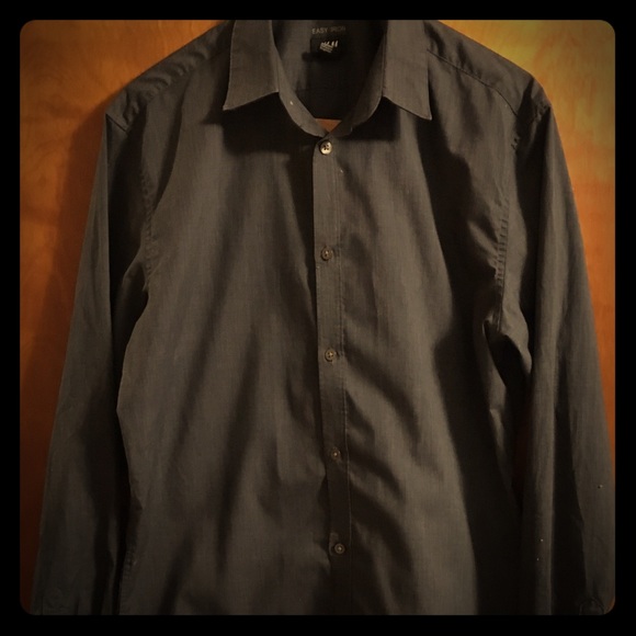 Gray button up dress shirt