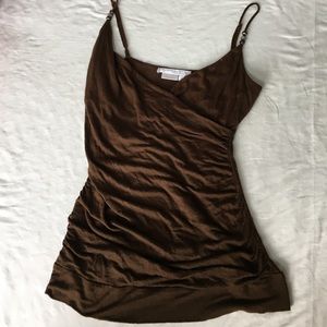 Brown cross front top
