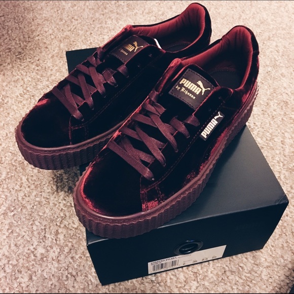 rihanna puma shoes burgundy