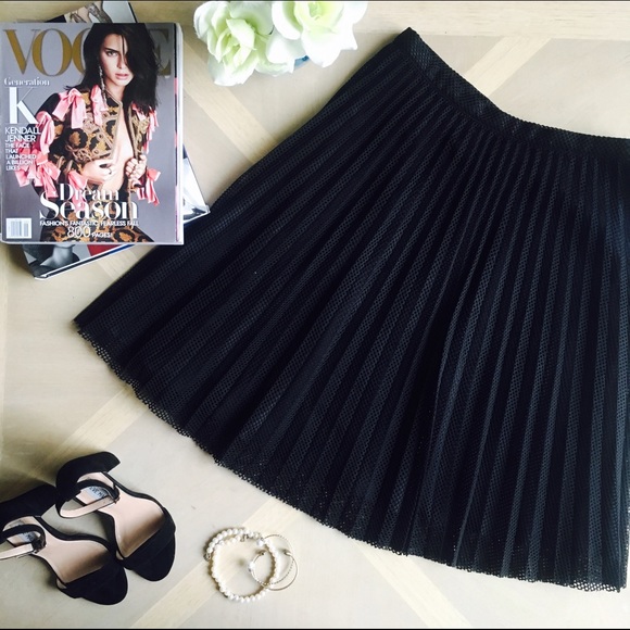 Calvin Klein Black Pleated Skirt
