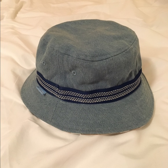 Urban Outfitters reversible denim/dot bucket hat