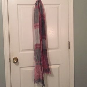 Pink plaid scarf