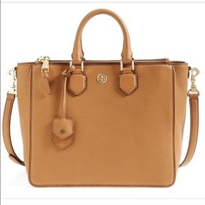 Tory Burch Robinson Square Pebbled Tote
