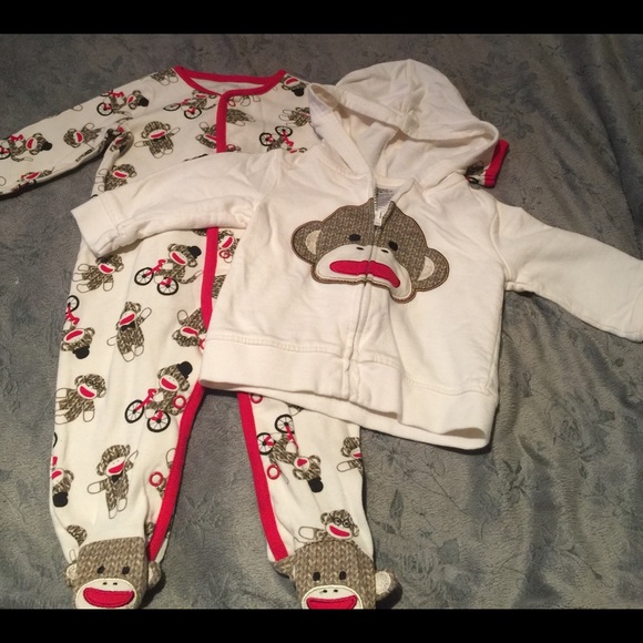 Carter's Sock Monkey Outfit Size 6M
