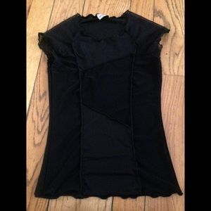 Small Black Mesh Cutout Top