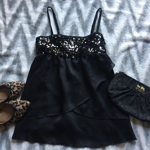 H&M black sequin tank