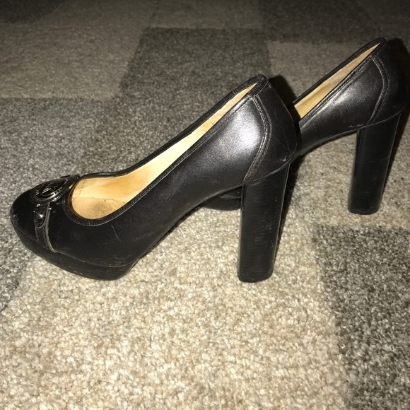 Platform Chunk Heel Buckle Heels