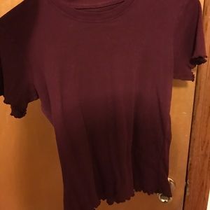 Maroon brandy Melville crimped shirt