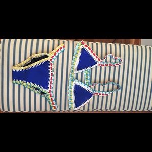 FAKE Kiini Tuesday Crochet-Trimmed Bikini in Blue.