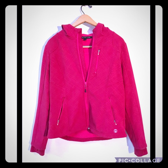 Blanc Noir Fuchsia Winter Jacket Hooded Zipper