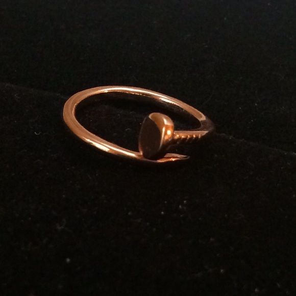 HOLIDAY SALE! Rose Gold Plated Chic Nail Ring! - Picture 2 of 2
