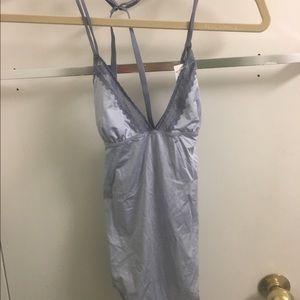 aerie pale blue bodysuit nightie lingerie
