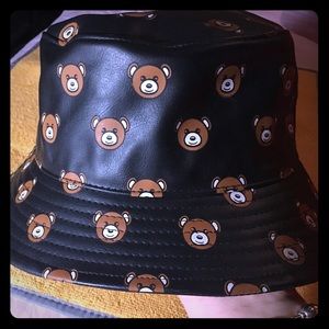 Faux leather hat