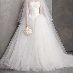 Vera Wang Princess Dress. Long lace train.