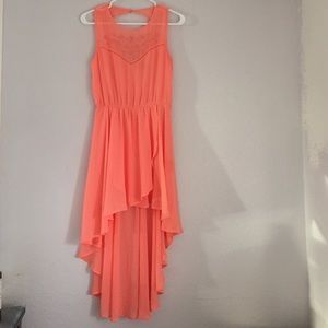 Salmon High-Low dress