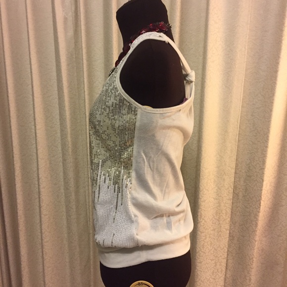 sparkly Sequin Cross-back Tank Top - Picture 2 of 3