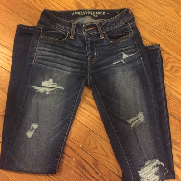 American Eagle women's ripped jeggings size 0