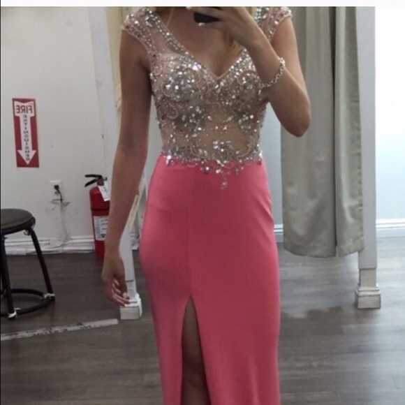 Embellished Coral/pink gown