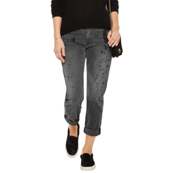NWT Current Elliott The Fling Paint Splatter Jeans